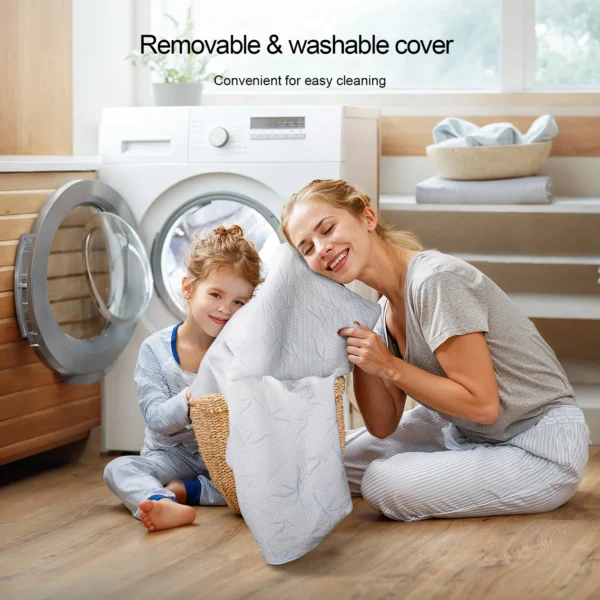 4"Foldable Dual-layer Memory Foam Tri-fold Mattress With Portable Storage Bag, Soft Fabric Cover＆Handles,For Camp＆ RV, Gray - Image 3