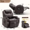 Living Room Chair with Massage and Heat, Remote Control and Cup Holder, 360° Swivel Recliner Chairs, Rocker Manual Recliner - Image 2