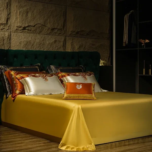 Silkly Comforter Cover Bed Set 1400TC Cotton Duvet Cover Set Luxury Embroidery Bedding set Bedspread Flatsheet pillowcase 4/6/10 - Image 3