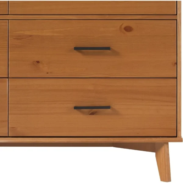 Walker Edison Modern Solid Pine Wood 6-Drawer Dresser with Metal Handles and Generous Storage Space, 52 Inch - Image 6