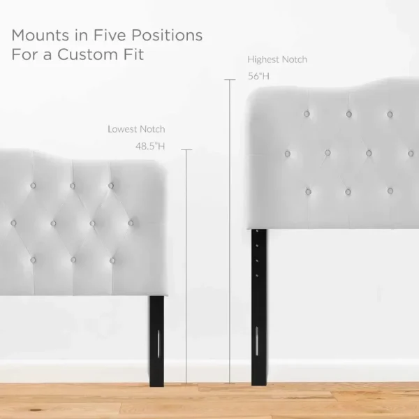 Headboard, tufted button faux leather white soft cushion full headboard, household bedroom large headboard - Image 5